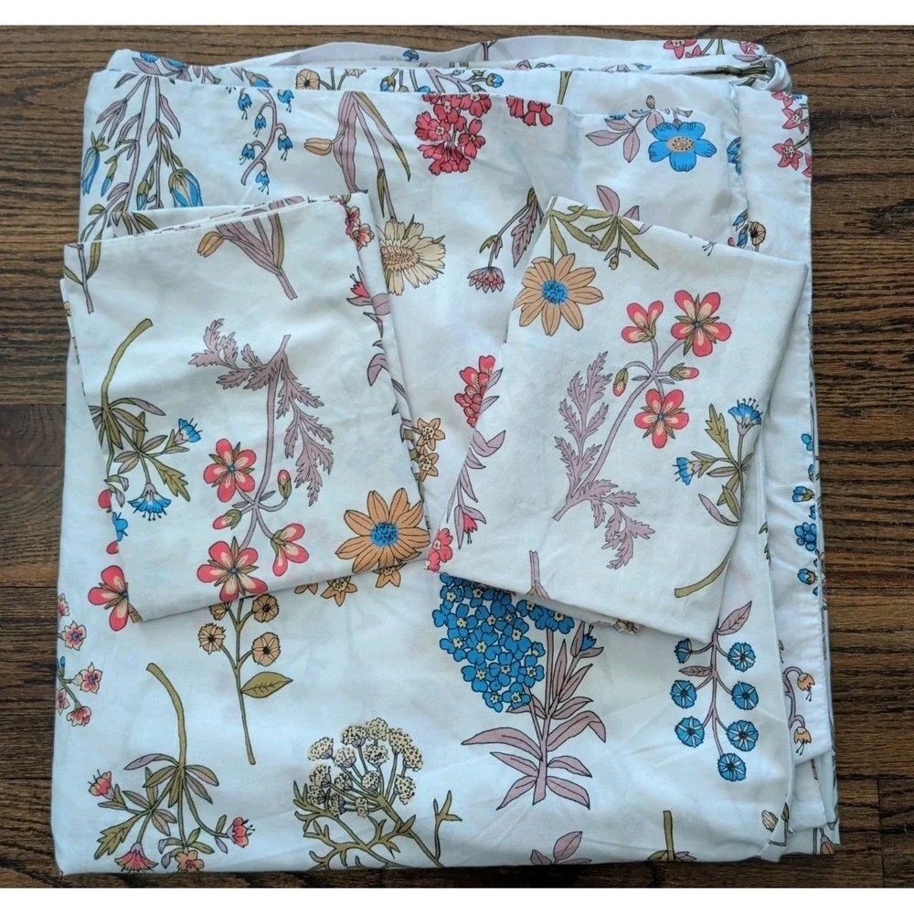 Urban Outfitters Home Myla Floral Full/Double Duvet Cover W/ 2 Pillowcases 78x86